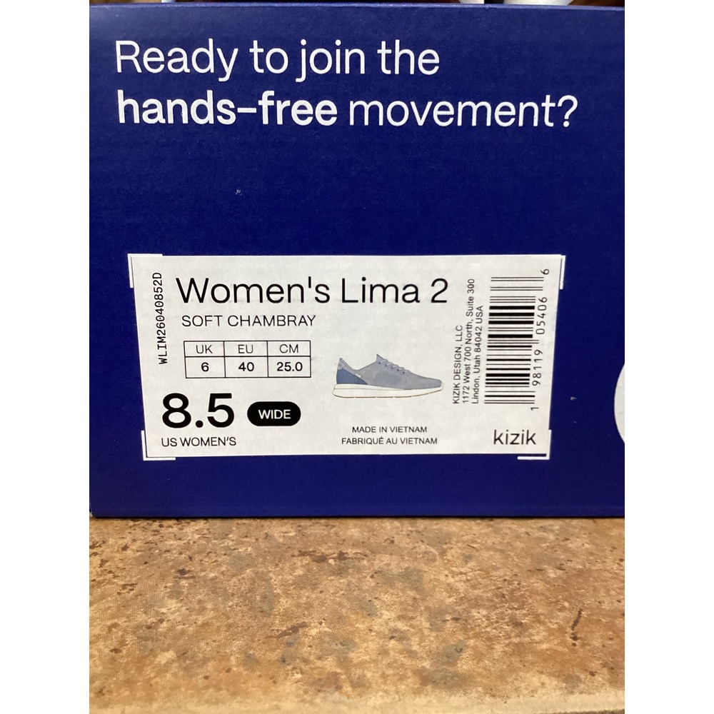 Kizik Lima 2 Women Size 8.5 Wide Soft Chambray Blue Hands Free Sneakers New - Picture 9 of 9